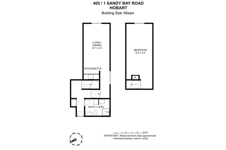 Floorplan of Homely unit listing, Apartment 405/1 Sandy Bay Road, Hobart TAS 7000