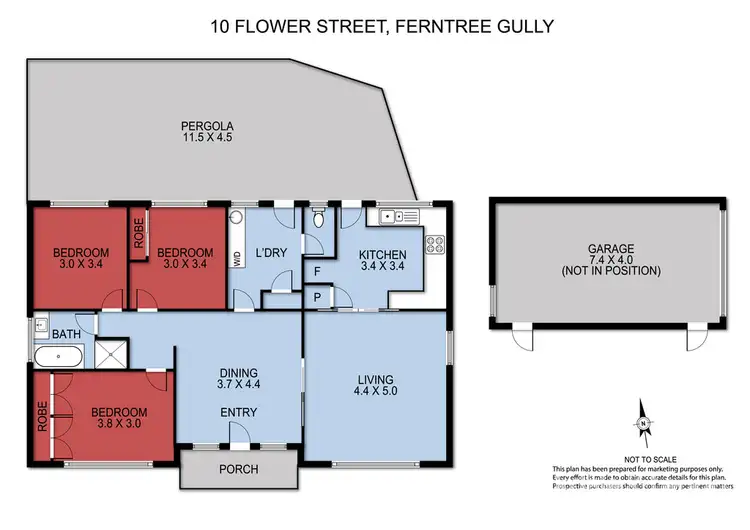 Floorplan of Homely house listing, 10 Flower Street, Ferntree Gully VIC 3156
