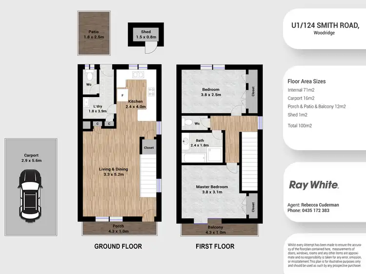 Floorplan of Homely townhouse listing, 1/124 Smith Road, Woodridge QLD 4114