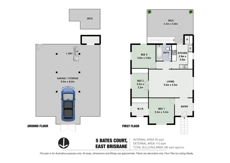 Floorplan of Homely house listing, 5 Bates Court, East Brisbane QLD 4169