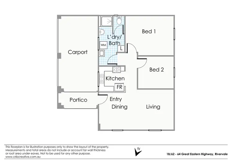 Floorplan of Homely unit listing, 1B/62 Great Eastern Highway, Rivervale WA 6103