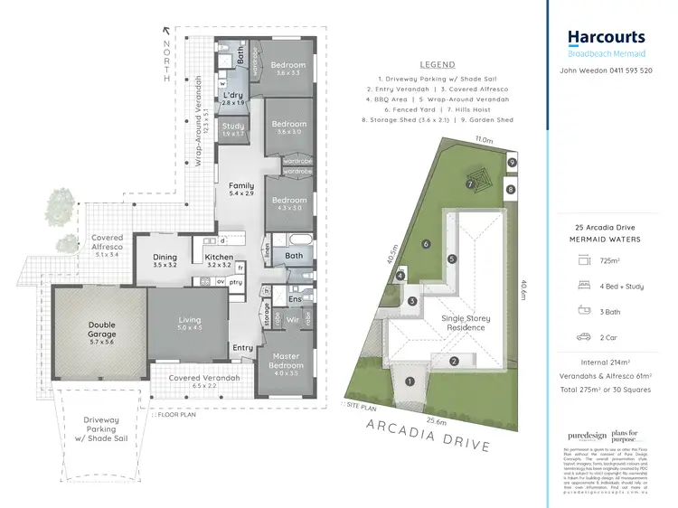 Floorplan of Homely house listing, 25 Arcadia Drive, Mermaid Waters QLD 4218
