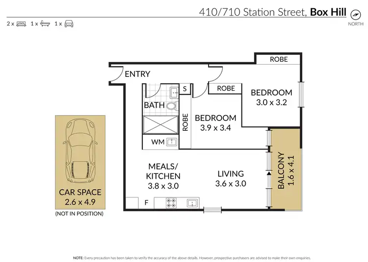 Floorplan of Homely apartment listing, 410/710 Station Street, Box Hill VIC 3128
