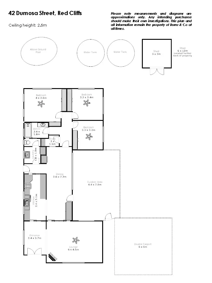 Floorplan of Homely house listing, 42 Dumosa Street, Red Cliffs VIC 3496