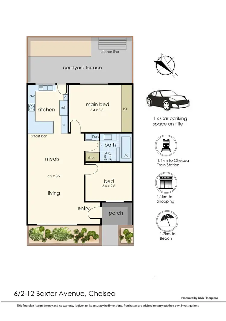 Floorplan of Homely unit listing, 6/2-12 Baxter Avenue, Chelsea VIC 3196