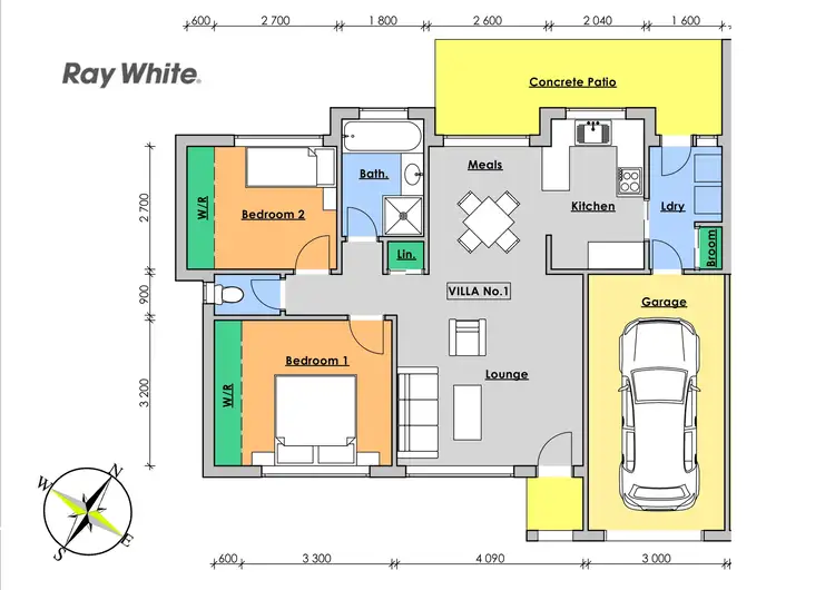 Floorplan of Homely semi-detached listing, Unit 1/3 Butea Drive, Taree NSW 2430