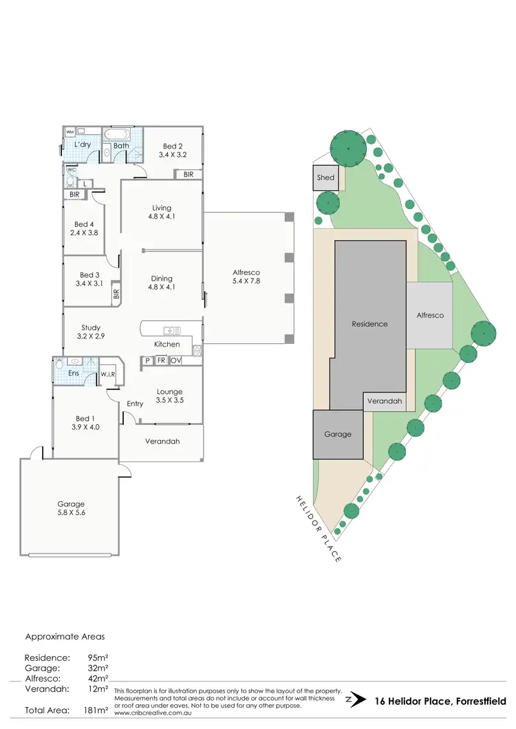 Floorplan of Homely house listing, 16 Helidor Place, Forrestfield WA 6058