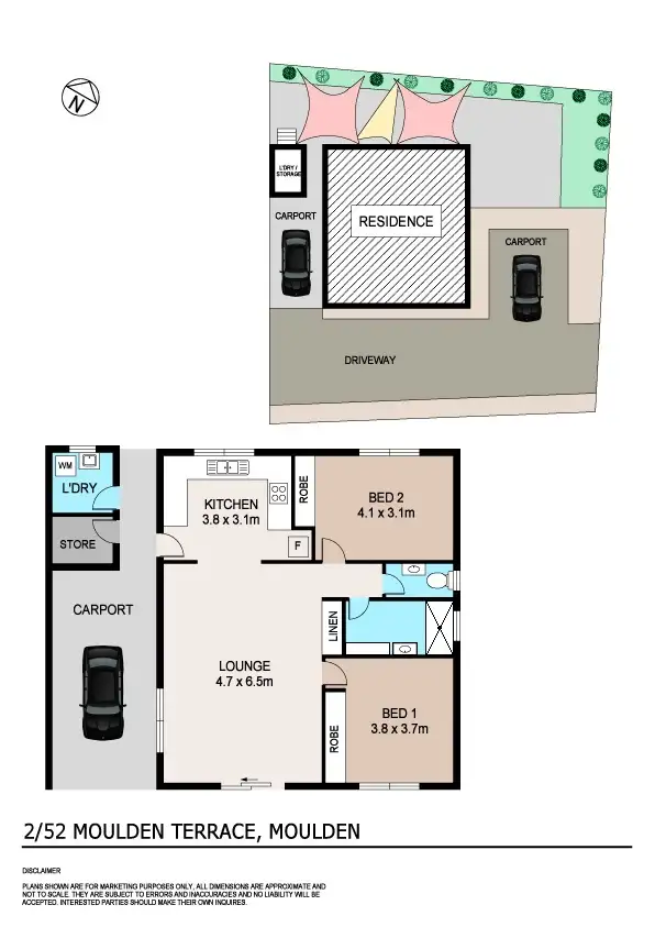 Floorplan of Homely semi-detached listing, 2/52 Moulden Terrace, Moulden NT 830