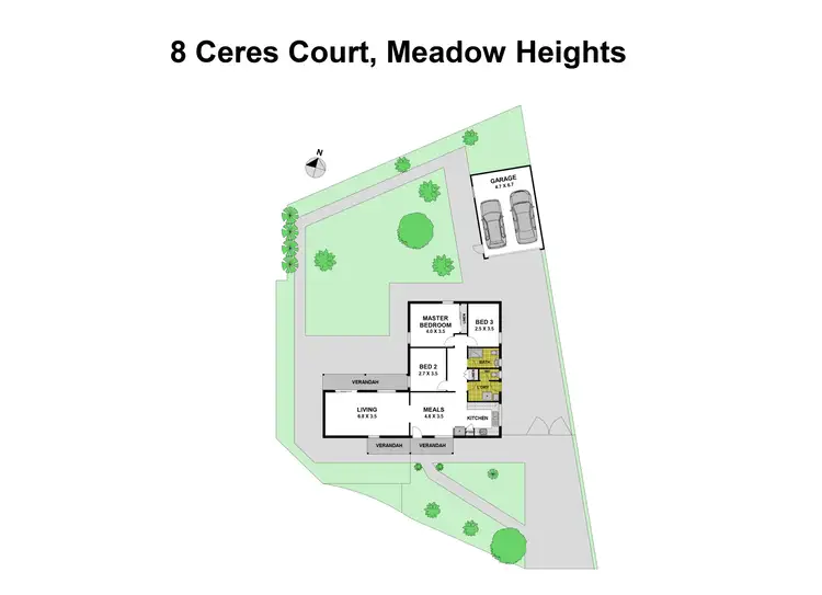 Floorplan of Homely house listing, 8 Ceres Court, Meadow Heights VIC 3048