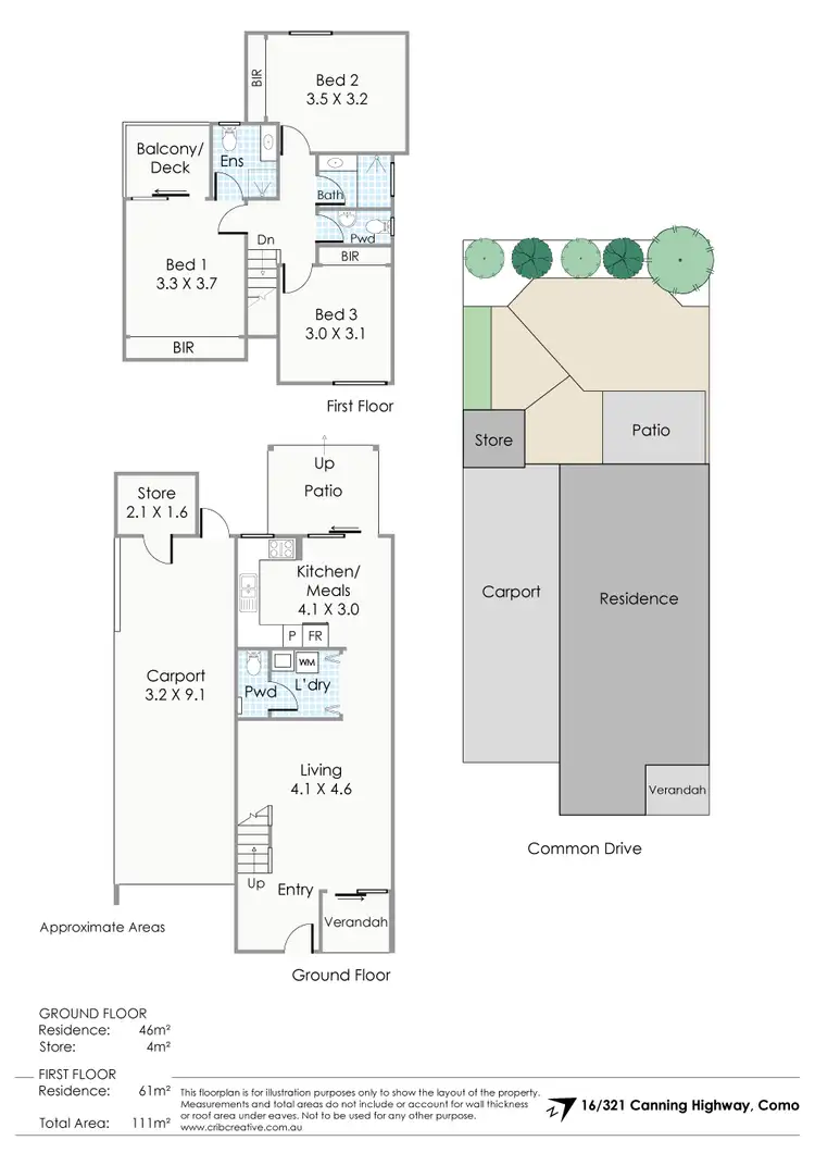 Floorplan of Homely townhouse listing, 16/321 Canning Highway, Como WA 6152