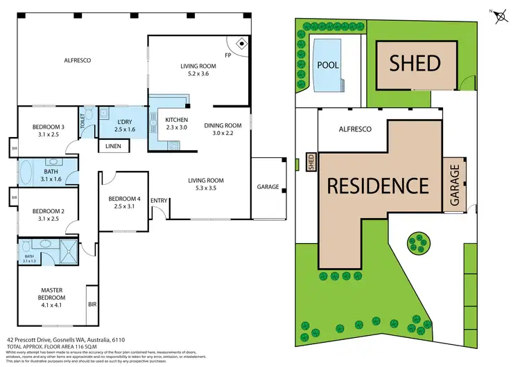 Floorplan of Homely house listing, 42 Prescott Drive, Gosnells WA 6110