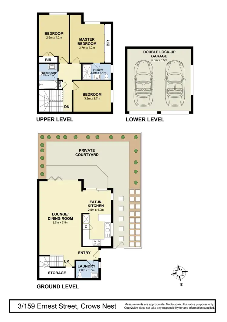 Floorplan of Homely townhouse listing, 3/159 Ernest Street, Crows Nest NSW 2065