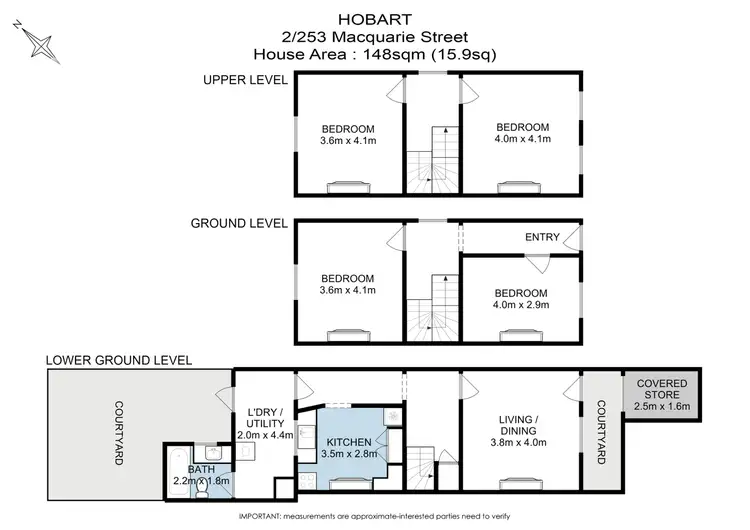 Floorplan of Homely townhouse listing, 253 Macquarie Street, Hobart TAS 7000