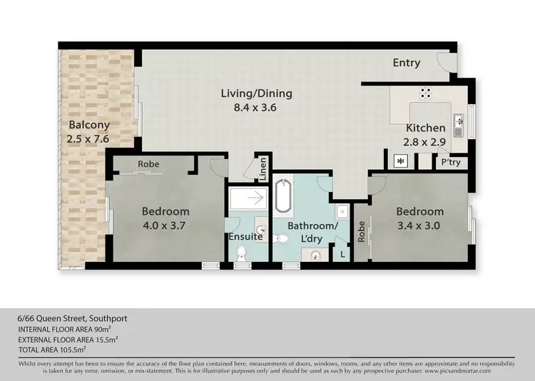 Floorplan of Homely apartment listing, 6/66 Queen Street, Southport QLD 4215