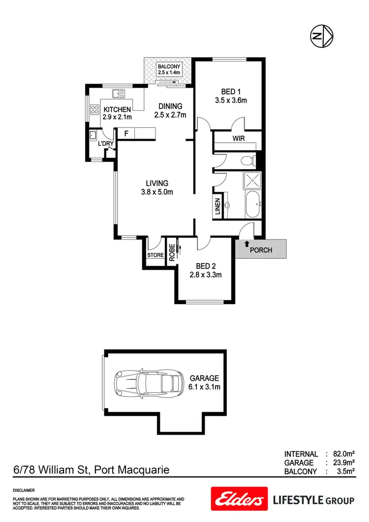 Floorplan of Homely unit listing, 6/78 William Street, Port Macquarie NSW 2444