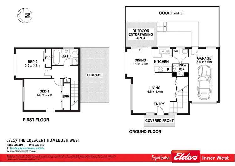 Floorplan of Homely townhouse listing, 1/127 The Crescent, Homebush West NSW 2140