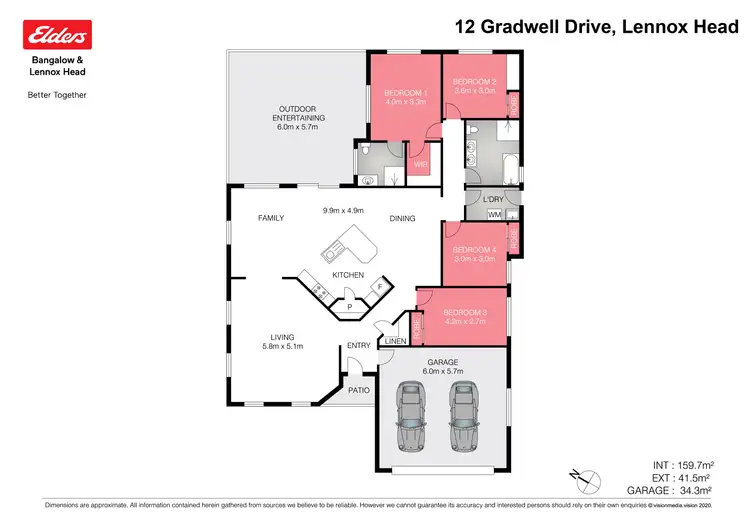 Floorplan of Homely house listing, 12 Gradwell Drive, Lennox Head NSW 2478