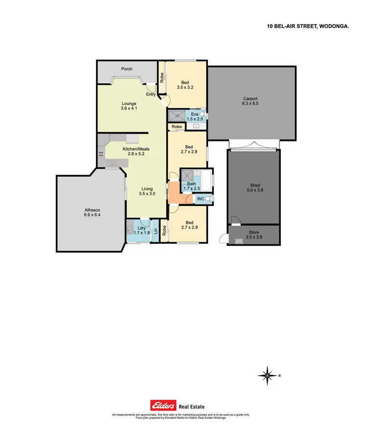Floorplan of Homely house listing, 10 Bel-Air Street, Wodonga VIC 3690
