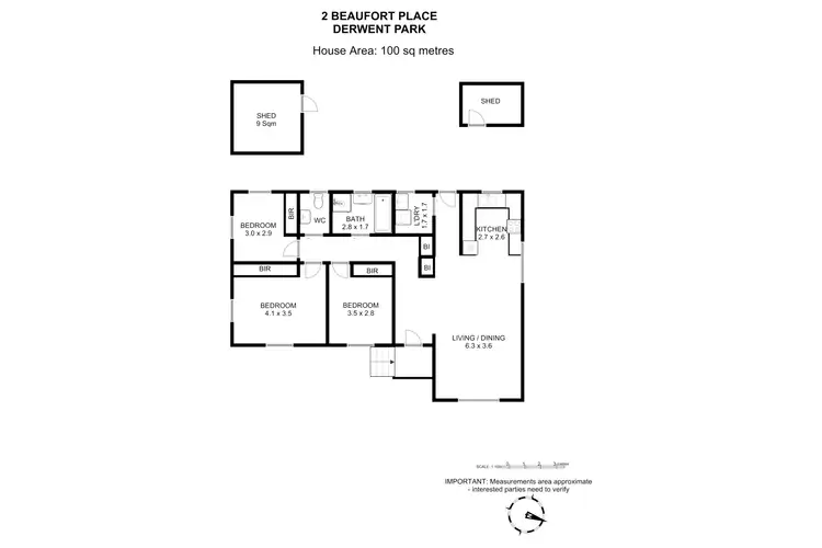 Floorplan of Homely house listing, 2 Beaufort Place, Derwent Park TAS 7009