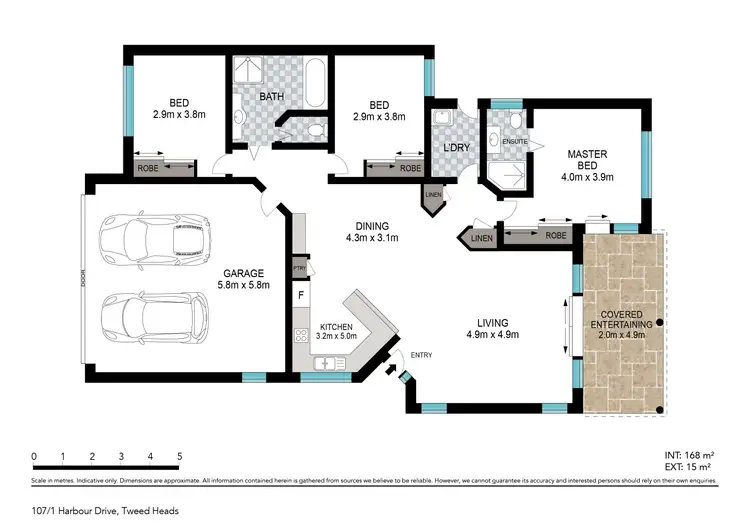 Floorplan of Homely villa listing, 107/1 Harbour Drive, Tweed Heads NSW 2485