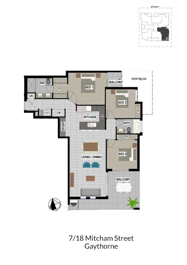 Floorplan of Homely unit listing, 7/18 Mitcham Street, Gaythorne QLD 4051