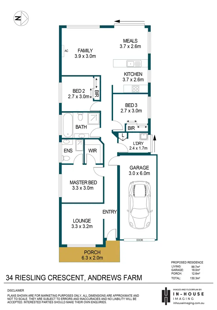 Floorplan of Homely house listing, 34 Riesling Crescent, Andrews Farm SA 5114