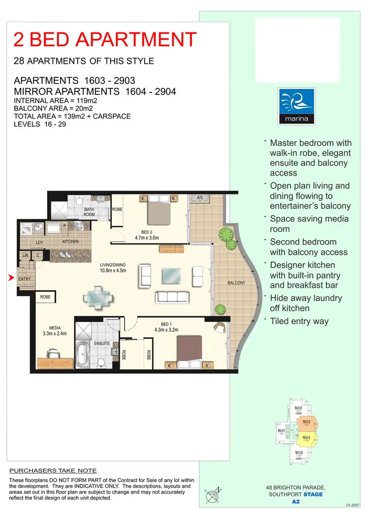 Floorplan of Homely apartment listing, 2103/4 Como Crescent, Southport QLD 4215