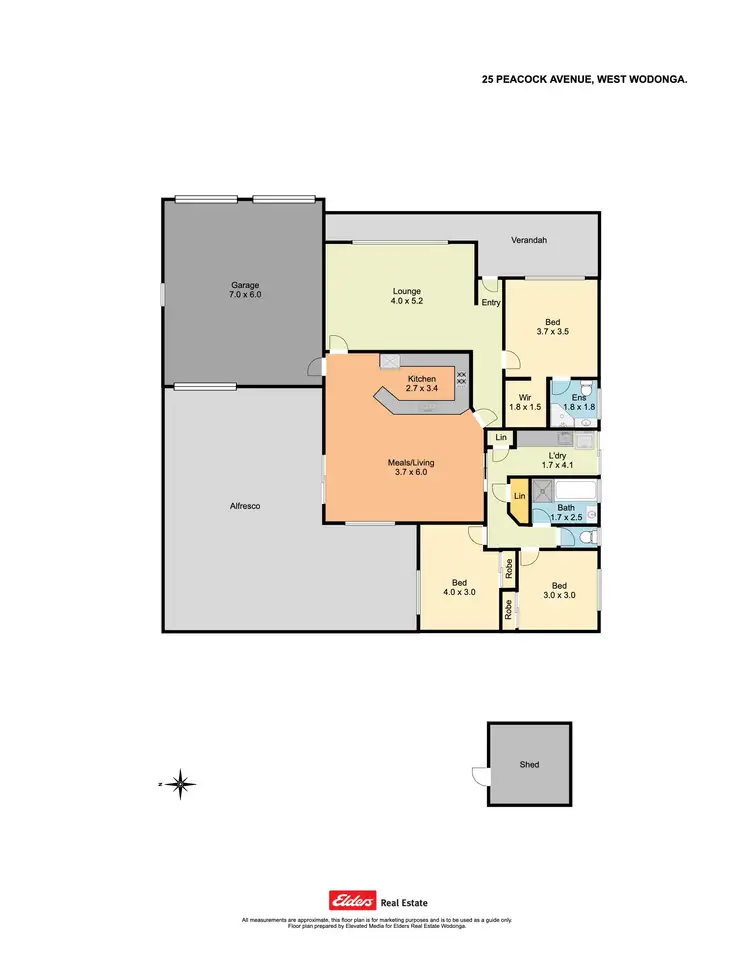 Floorplan of Homely house listing, 25 Peacock Avenue, Wodonga VIC 3690