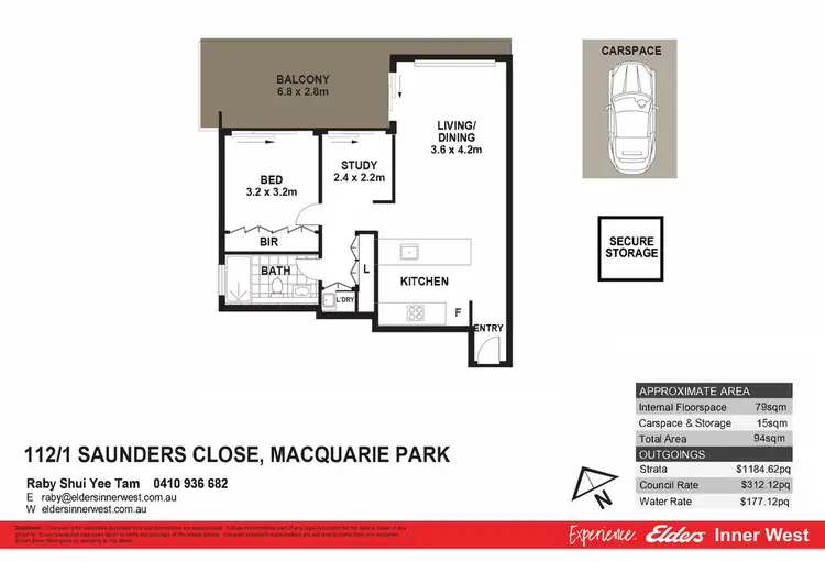Floorplan of Homely apartment listing, 112/1 Saunders Close, Macquarie Park NSW 2113