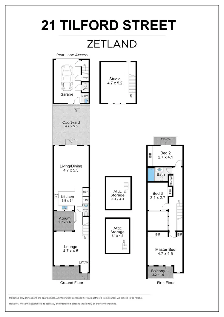 Floorplan of Homely house listing, 21 Tilford Street, Zetland NSW 2017