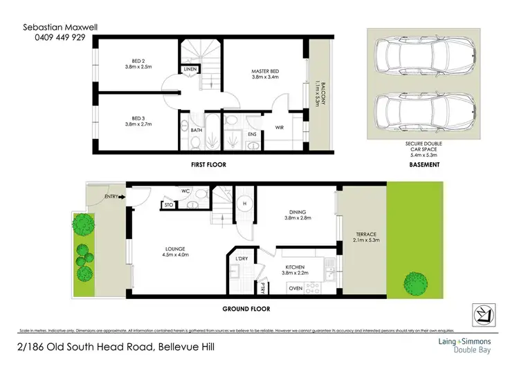 Floorplan of Homely apartment listing, 2/186 Old South Head Road, Bellevue Hill NSW 2023