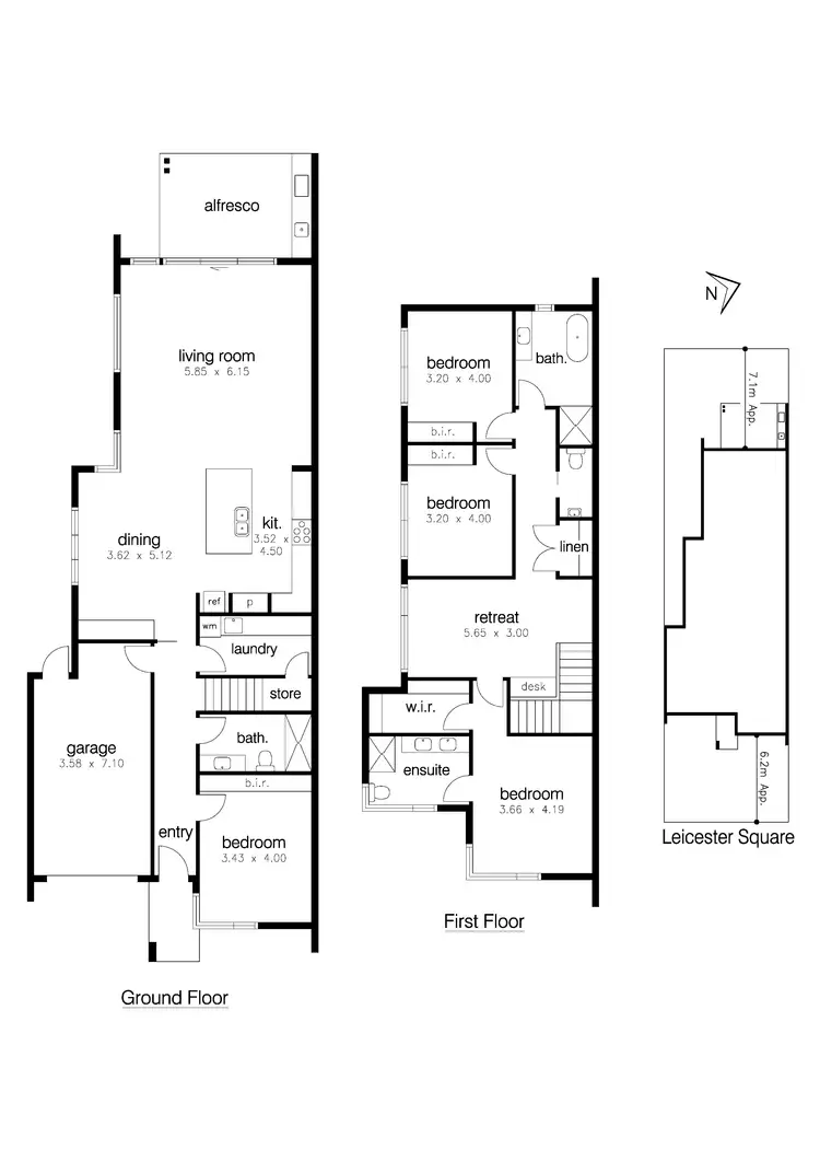 Floorplan of Homely townhouse listing, 5 Leicester Square, Seaholme VIC 3018