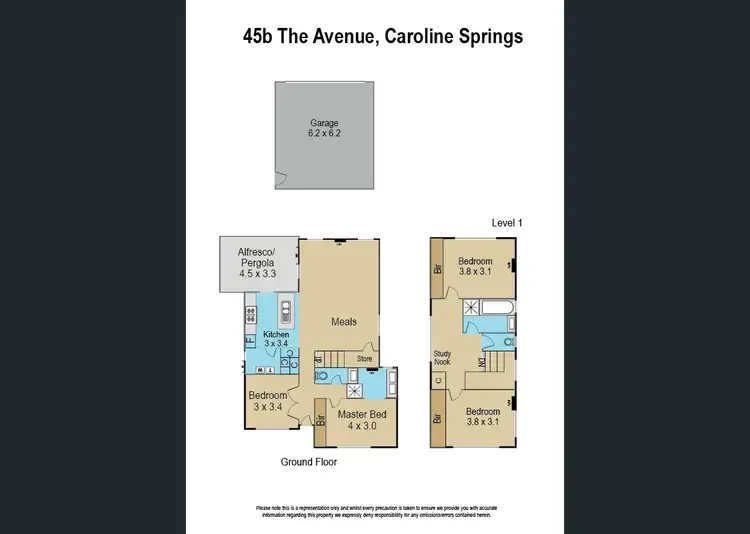 Floorplan of Homely townhouse listing, 45B The Avenue, Caroline Springs VIC 3023