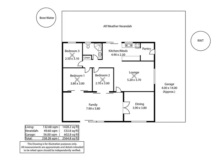 Floorplan of Homely rural property listing, 270-272, 250 Ellikers Lane, Cambrai SA 5353