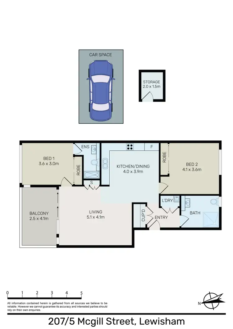 Floorplan of Homely apartment listing, 207/5 McGill Street (entry via Hudson Street), Lewisham NSW 2049