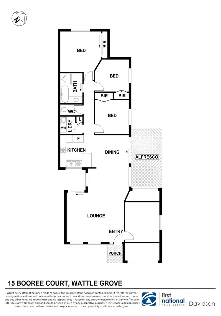 Floorplan of Homely house listing, 15 Booree Ct, Wattle Grove NSW 2173