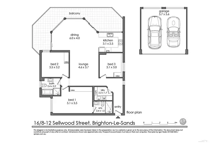 Floorplan of Homely unit listing, 16/8-12 Sellwood Street, Brighton-le-sands NSW 2216