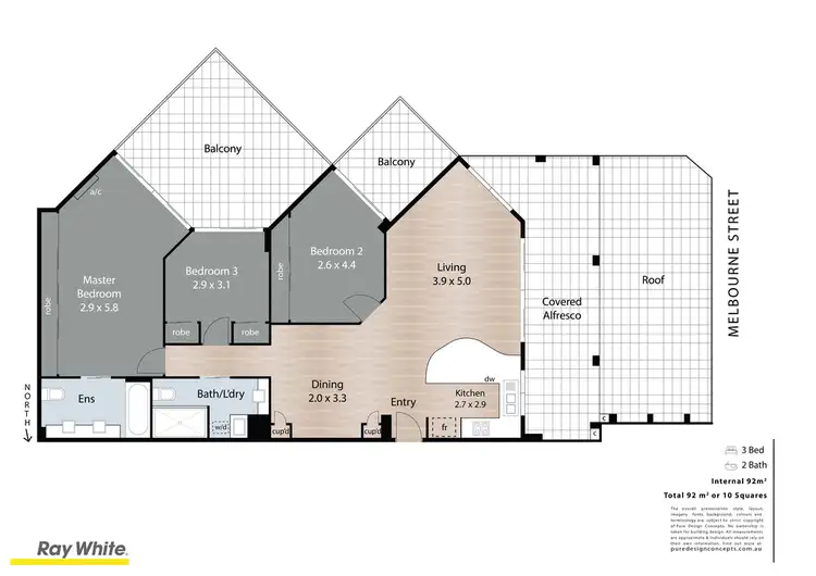 Floorplan of Homely apartment listing, 509/220 Melbourne St, South Brisbane QLD 4101
