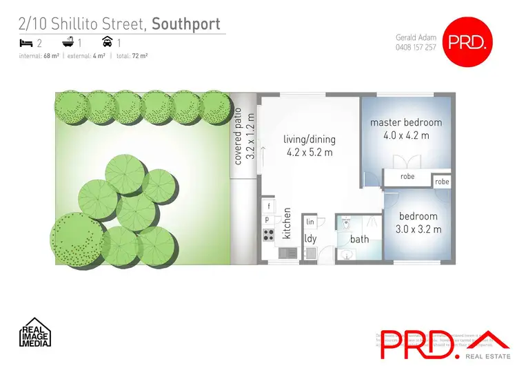 Floorplan of Homely semi-detached listing, 2/10 Shillito Street, Southport QLD 4215