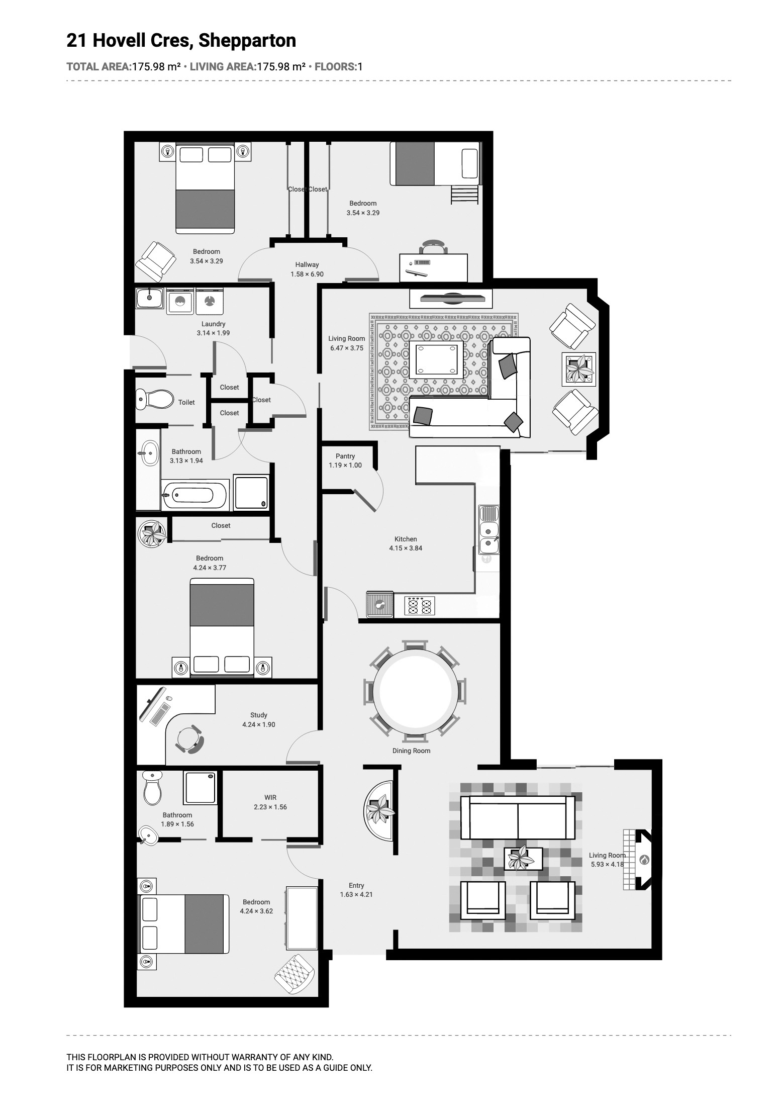 Floorplan of Homely house listing, 21 Hovell Crescent, Shepparton VIC 3630