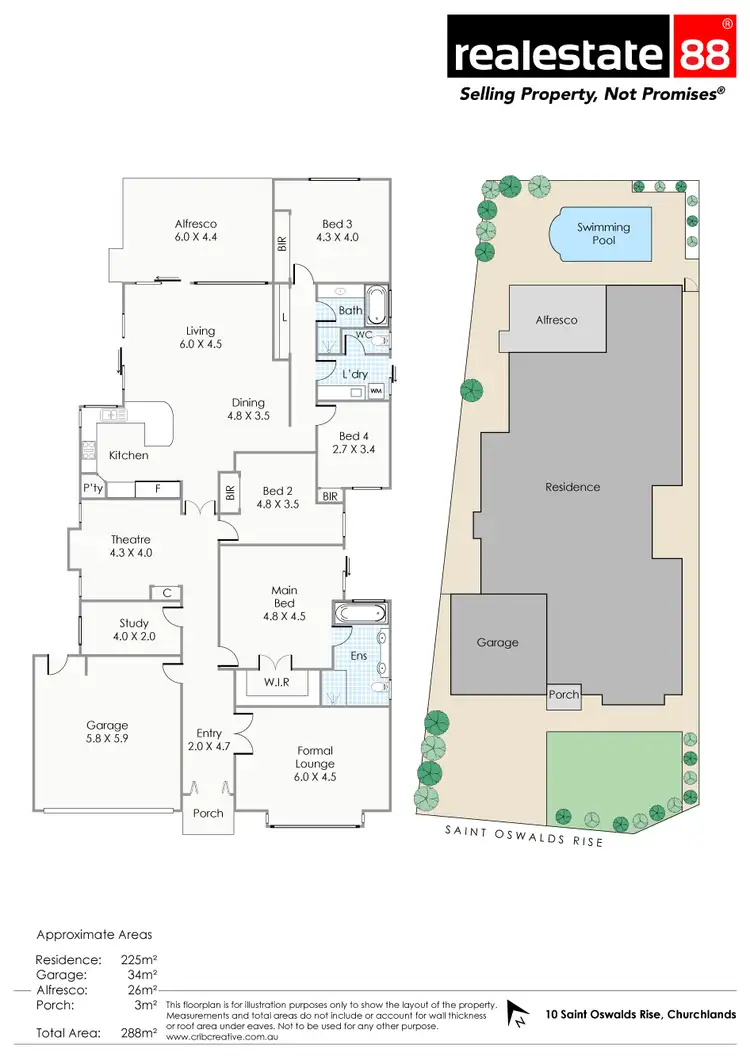 Floorplan of Homely house listing, 10 St Oswalds Rise, Churchlands WA 6018