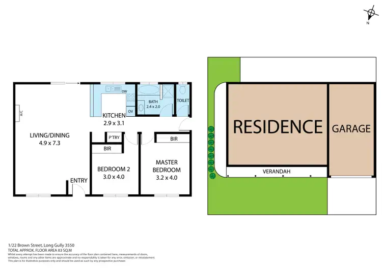 Floorplan of Homely house listing, 1/22 Brown Street, Long Gully VIC 3550