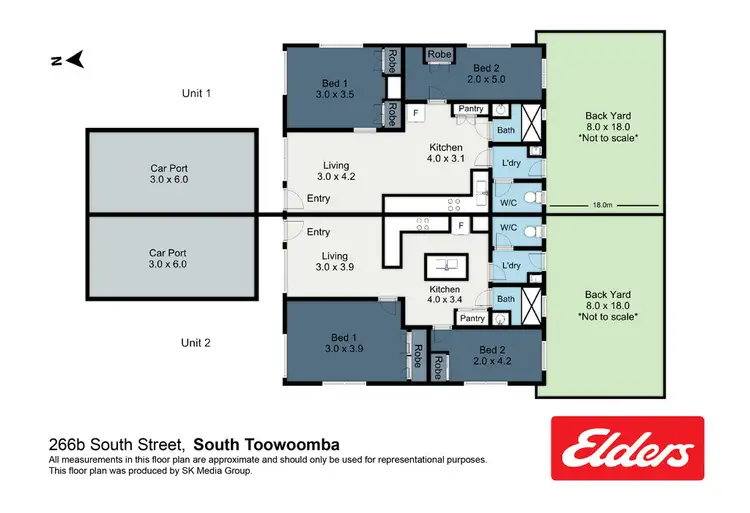 Floorplan of Homely semi-detached listing, 266B South Street, South Toowoomba QLD 4350