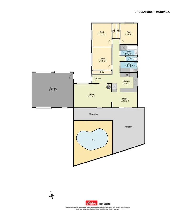 Floorplan of Homely house listing, 6 Ronan Court, Wodonga VIC 3690