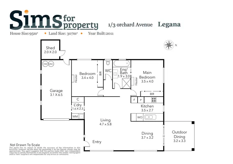 Floorplan of Homely unit listing, 1/3 Orchard Avenue, Legana TAS 7277