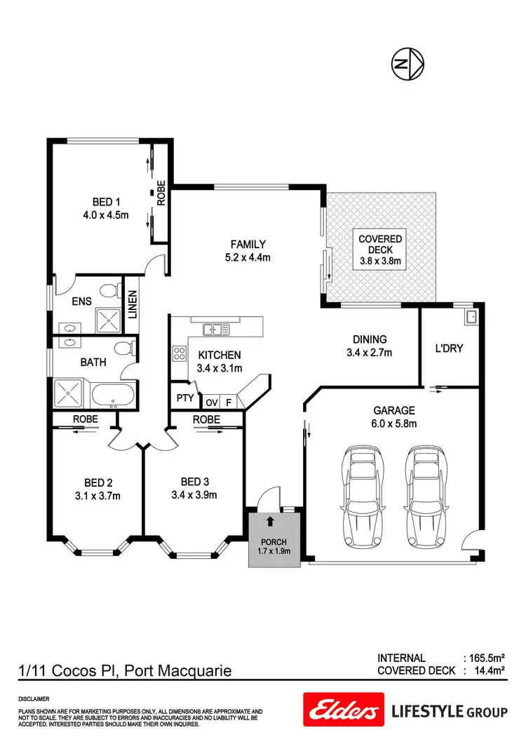 Floorplan of Homely villa listing, 1/11 Cocos Place, Port Macquarie NSW 2444