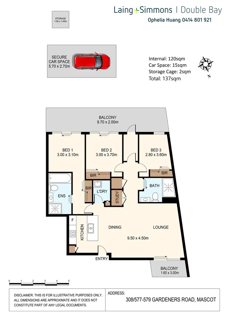 Floorplan of Homely apartment listing, 308/577-579 Gardeners Road, Mascot NSW 2020