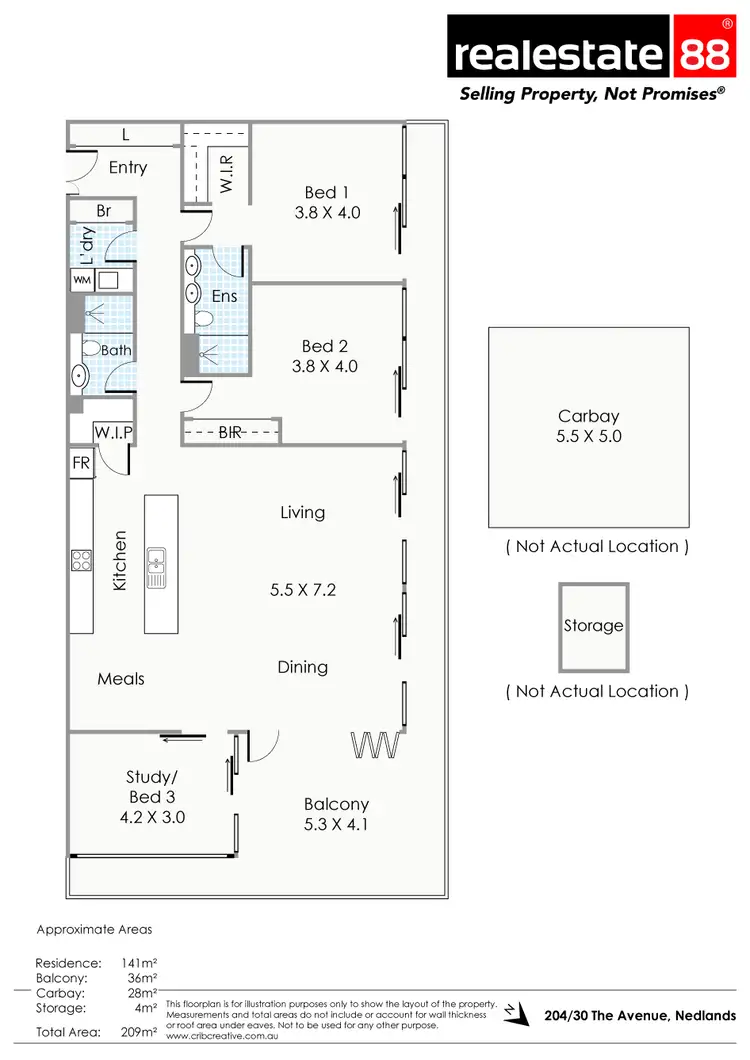 Floorplan of Homely apartment listing, 204/30 The Avenue, Nedlands WA 6009
