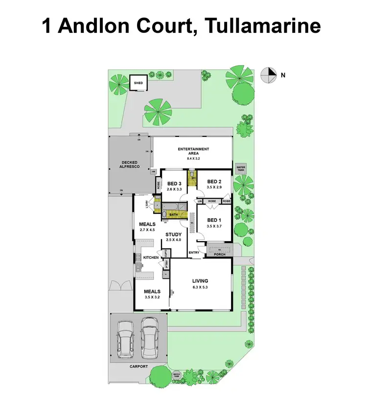 Floorplan of Homely house listing, 1 Andlon Court, Tullamarine VIC 3043