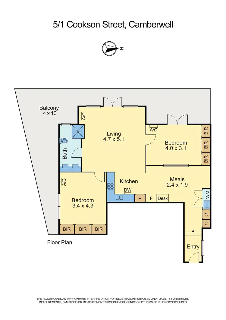 Floorplan of Homely apartment listing, 5/1 Cookson Street, Camberwell VIC 3124